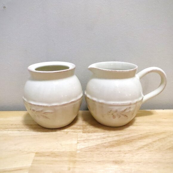 Creamer & Open Sugar Bowl No Lid Costa Nova Portugal Stoneware - Picture 1 of 11